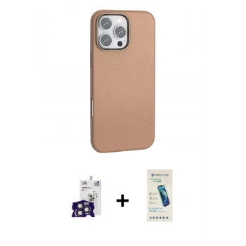 MARSİLYAN™- iPhone 16 Pro Max Kılıf Zirve Modern Prime - Şeffaf Pasifik Cam Ekran Koruyucu + Bilvis Titan Kamera Lens - TMGI