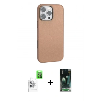 MARSİLYAN™- iPhone 16 Pro Max Kılıf Zirve Modern Prime - Siyah 360 Mat Full Body Arka Koruyucu + Raze Metal Kamera Lens - BZ