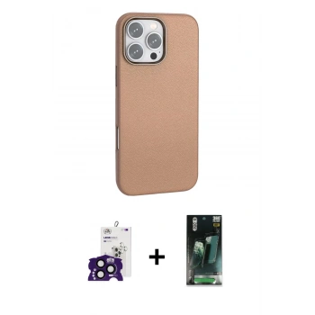 MARSİLYAN™- iPhone 16 Pro Max Kılıf Zirve Modern Prime - Siyah 360 Mat Full Body Arka Koruyucu + Bilvis Titan Kamera Lens - SH