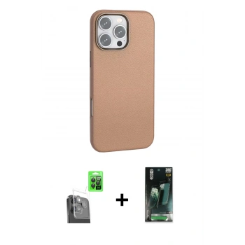 MARSİLYAN™- iPhone 16 Pro Max Kılıf Zirve Modern Prime - Siyah 360 Mat Full Body Arka Koruyucu + Raze Metal Kamera Lens - SH