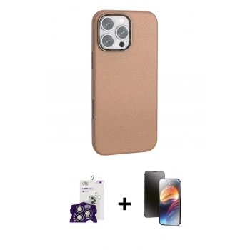 MARSİLYAN™- iPhone 16 Pro Max Kılıf Zirve Modern Prime - Siyah 3D Antistatik Mat Seramik Nano Ekran Koruyucu + Bilvis Titan Kamera Lens - GS