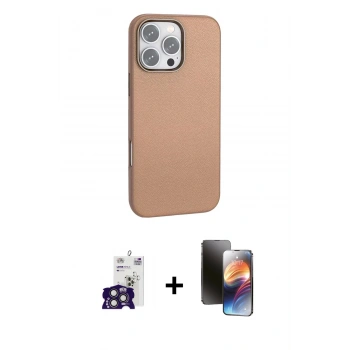 MARSİLYAN™- iPhone 16 Pro Max Kılıf Zirve Modern Prime - Siyah 3D Antistatik Mat Seramik Nano Ekran Koruyucu + Bilvis Titan Kamera Lens - TMGI