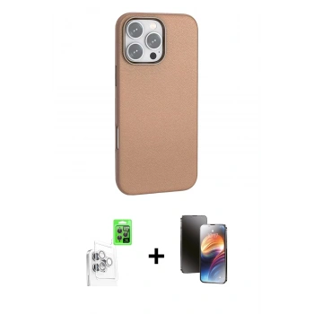 MARSİLYAN™- iPhone 16 Pro Max Kılıf Zirve Modern Prime - Siyah 3D Antistatik Mat Seramik Nano Ekran Koruyucu + Raze Metal Kamera Lens - BZ