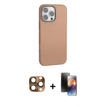 MARSİLYAN™- iPhone 16 Pro Max Kılıf Zirve Modern Prime - Siyah 3D Antistatik Mat Seramik Nano Ekran Koruyucu + Pers Alüminyum Kamera Lens - CLTM