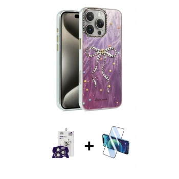 MARSİLYAN™- iPhone 16 Pro Max Kılıf Zirve Modern Prime - Siyah 3D Antistatik Seramik Nano Ekran Koruyucu + Bilvis Titan Kamera Lens - TMGI