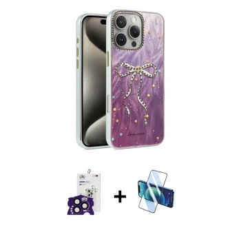 MARSİLYAN™- iPhone 16 Pro Max Kılıf Zirve Modern Prime - Siyah 3D Antistatik Seramik Nano Ekran Koruyucu + Bilvis Titan Kamera Lens - SH