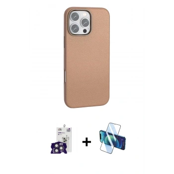 MARSİLYAN™- iPhone 16 Pro Max Kılıf Zirve Modern Prime - Siyah 3D Antistatik Seramik Nano Ekran Koruyucu + Bilvis Titan Kamera Lens - TMGI