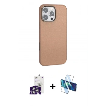 MARSİLYAN™- iPhone 16 Pro Max Kılıf Zirve Modern Prime - Siyah 3D Antistatik Seramik Nano Ekran Koruyucu + Bilvis Titan Kamera Lens - GS