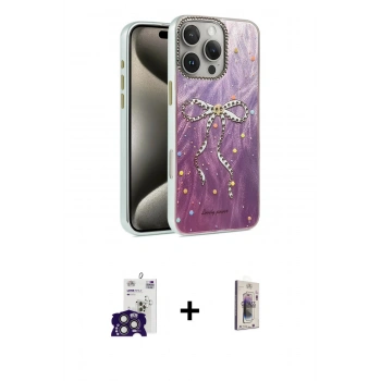 MARSİLYAN™- iPhone 16 Pro Max Kılıf Zirve Modern Prime - Siyah Bilvis 3D Cam Ekran Koruyucu + Bilvis Titan Kamera Lens - TMGI