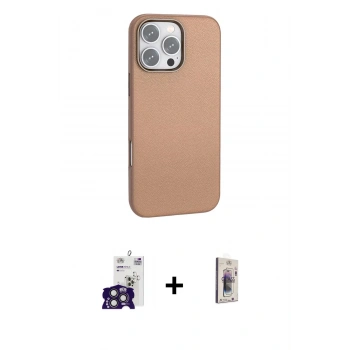 MARSİLYAN™- iPhone 16 Pro Max Kılıf Zirve Modern Prime - Siyah Bilvis 3D Cam Ekran Koruyucu + Bilvis Titan Kamera Lens - TMGI