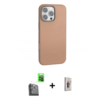 MARSİLYAN™- iPhone 16 Pro Max Kılıf Zirve Modern Prime - Siyah Bilvis 3D Cam Ekran Koruyucu + Raze Metal Kamera Lens - SH