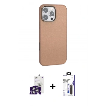MARSİLYAN™- iPhone 16 Pro Max Kılıf Zirve Modern Prime - Siyah Bilvis 3X AR Hayalet Cam Ekran Koruyucu + Bilvis Titan Kamera Lens - GS