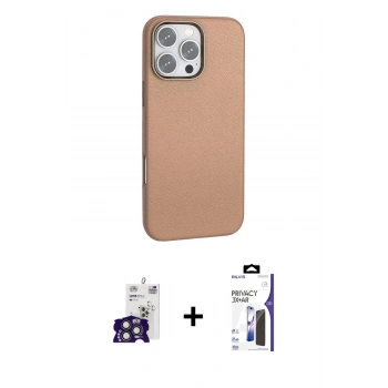 MARSİLYAN™- iPhone 16 Pro Max Kılıf Zirve Modern Prime - Siyah Bilvis 3X AR Hayalet Cam Ekran Koruyucu + Bilvis Titan Kamera Lens - TMGI