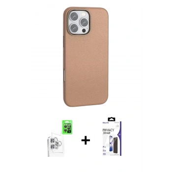 MARSİLYAN™- iPhone 16 Pro Max Kılıf Zirve Modern Prime - Siyah Bilvis 3X AR Hayalet Cam Ekran Koruyucu + Raze Metal Kamera Lens - BZ