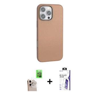 MARSİLYAN™- iPhone 16 Pro Max Kılıf Zirve Modern Prime - Siyah Bilvis 3X AR HD Cam Ekran Koruyucu + Raze Metal Kamera Lens - NLGY