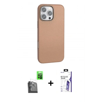 MARSİLYAN™- iPhone 16 Pro Max Kılıf Zirve Modern Prime - Siyah Bilvis 3X AR HD Cam Ekran Koruyucu + Raze Metal Kamera Lens - SH