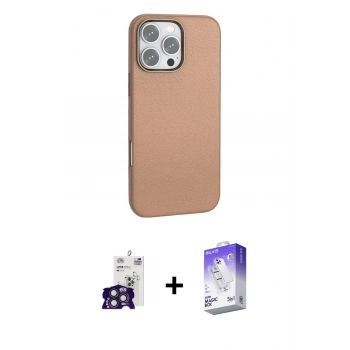 MARSİLYAN™- iPhone 16 Pro Max Kılıf Zirve Modern Prime - Siyah Bilvis 5in1 3D Magic Cam Ekran Koruyucu + Bilvis Titan Kamera Lens - TMGI