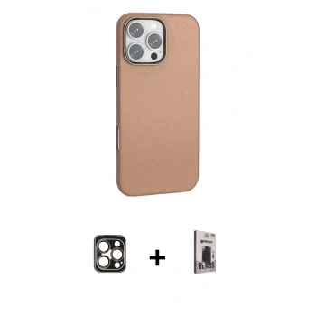 MARSİLYAN™- iPhone 16 Pro Max Kılıf Zirve Modern Prime - Siyah Bilvis Hayalet Cam Ekran Koruyucu + PVD Metal Kamera Lens - GD