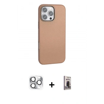 MARSİLYAN™- iPhone 16 Pro Max Kılıf Zirve Modern Prime - Siyah Bilvis Hayalet Cam Ekran Koruyucu + Pers Alüminyum Kamera Lens - GS