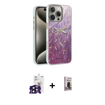 MARSİLYAN™- iPhone 16 Pro Max Kılıf Zirve Modern Prime - Siyah Bilvis Hayalet Cam Ekran Koruyucu + Bilvis Titan Kamera Lens - SH