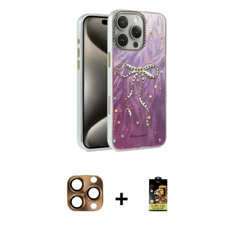 MARSİLYAN™- iPhone 16 Pro Max Kılıf Zirve Modern Prime - Siyah Buffer Cam Ekran Koruyucu + Pers Alüminyum Kamera Lens - CLTM