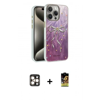 MARSİLYAN™- iPhone 16 Pro Max Kılıf Zirve Modern Prime - Siyah Buffer Cam Ekran Koruyucu + PVD Metal Kamera Lens - GD