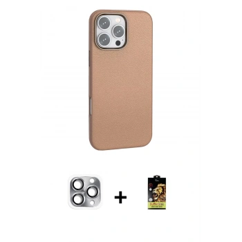 MARSİLYAN™- iPhone 16 Pro Max Kılıf Zirve Modern Prime - Siyah Buffer Cam Ekran Koruyucu + Pers Alüminyum Kamera Lens - GI