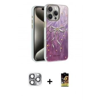 MARSİLYAN™- iPhone 16 Pro Max Kılıf Zirve Modern Prime - Siyah Buffer Cam Ekran Koruyucu + Pers Alüminyum Kamera Lens - GI