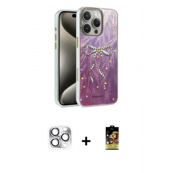 MARSİLYAN™- iPhone 16 Pro Max Kılıf Zirve Modern Prime - Siyah Buffer Cam Ekran Koruyucu + Pers Alüminyum Kamera Lens - GS