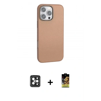 MARSİLYAN™- iPhone 16 Pro Max Kılıf Zirve Modern Prime - Siyah Buffer Cam Ekran Koruyucu + PVD Metal Kamera Lens - SH