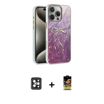 MARSİLYAN™- iPhone 16 Pro Max Kılıf Zirve Modern Prime - Siyah Buffer Cam Ekran Koruyucu + PVD Metal Kamera Lens - SH