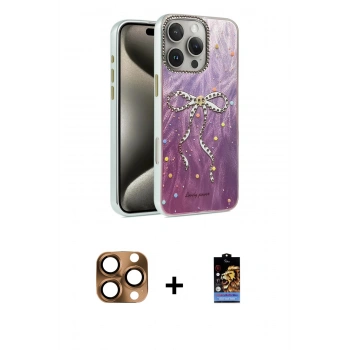 MARSİLYAN™- iPhone 16 Pro Max Kılıf Zirve Modern Prime - Siyah Buffer Hayalet Cam Ekran Koruyucu + Pers Alüminyum Kamera Lens - CLTM