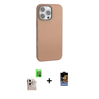MARSİLYAN™- iPhone 16 Pro Max Kılıf Zirve Modern Prime - Siyah Buffer Hayalet Cam Ekran Koruyucu + Raze Metal Kamera Lens - NLGY