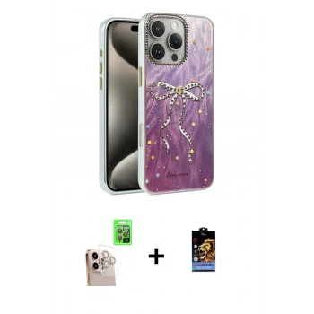 MARSİLYAN™- iPhone 16 Pro Max Kılıf Zirve Modern Prime - Siyah Buffer Hayalet Cam Ekran Koruyucu + Raze Metal Kamera Lens - NLGY