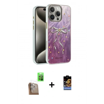 MARSİLYAN™- iPhone 16 Pro Max Kılıf Zirve Modern Prime - Siyah Buffer Hayalet Cam Ekran Koruyucu + Raze Metal Kamera Lens - CLTM