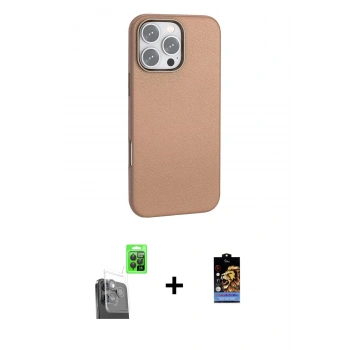 MARSİLYAN™- iPhone 16 Pro Max Kılıf Zirve Modern Prime - Siyah Buffer Hayalet Cam Ekran Koruyucu + Raze Metal Kamera Lens - SH