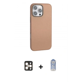 MARSİLYAN™- iPhone 16 Pro Max Kılıf Zirve Modern Prime - Siyah Joko Magic 5D Cam + PVD Metal Kamera Lens - GD