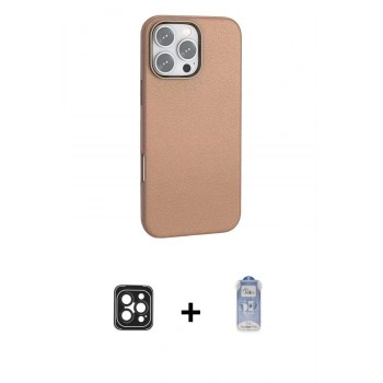 MARSİLYAN™- iPhone 16 Pro Max Kılıf Zirve Modern Prime - Siyah Joko Magic 5D Cam + PVD Metal Kamera Lens - SH