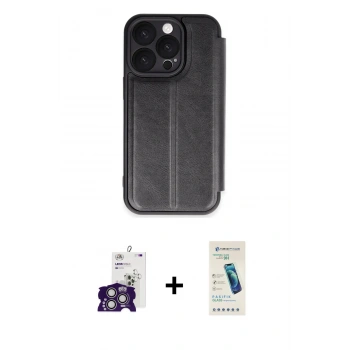 MARSİLYAN™- iPhone 16 Pro Max Kılıf Zirve Yansıma Serisi - Şeffaf Pasifik Cam Ekran Koruyucu + Bilvis Titan Kamera Lens - GS