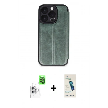 MARSİLYAN™- iPhone 16 Pro Max Kılıf Zirve Yansıma Serisi - Şeffaf Pasifik Cam Ekran Koruyucu + Raze Metal Kamera Lens - BZ