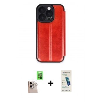 MARSİLYAN™- iPhone 16 Pro Max Kılıf Zirve Yansıma Serisi - Şeffaf Pasifik Cam Ekran Koruyucu + Raze Metal Kamera Lens - NLGY