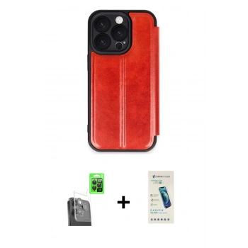 MARSİLYAN™- iPhone 16 Pro Max Kılıf Zirve Yansıma Serisi - Şeffaf Pasifik Cam Ekran Koruyucu + Raze Metal Kamera Lens - SH