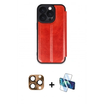 MARSİLYAN™- iPhone 16 Pro Max Kılıf Zirve Yansıma Serisi - Siyah 3D Antistatik Seramik Nano Ekran Koruyucu + Pers Alüminyum Kamera Lens - CLTM