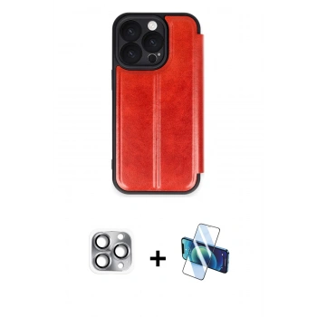 MARSİLYAN™- iPhone 16 Pro Max Kılıf Zirve Yansıma Serisi - Siyah 3D Antistatik Seramik Nano Ekran Koruyucu + Pers Alüminyum Kamera Lens - GI
