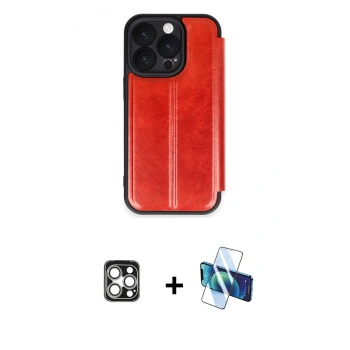 MARSİLYAN™- iPhone 16 Pro Max Kılıf Zirve Yansıma Serisi - Siyah 3D Antistatik Seramik Nano Ekran Koruyucu + PVD Metal Kamera Lens - GS