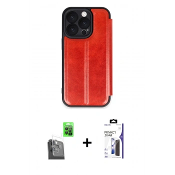 MARSİLYAN™- iPhone 16 Pro Max Kılıf Zirve Yansıma Serisi - Siyah Bilvis 3X AR Hayalet Cam Ekran Koruyucu + Raze Metal Kamera Lens - SH
