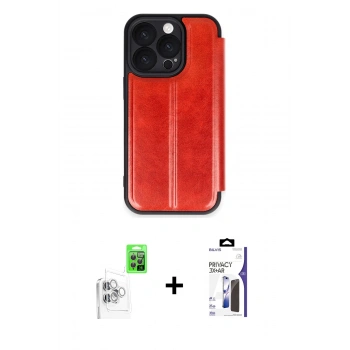 MARSİLYAN™- iPhone 16 Pro Max Kılıf Zirve Yansıma Serisi - Siyah Bilvis 3X AR Hayalet Cam Ekran Koruyucu + Raze Metal Kamera Lens - BZ