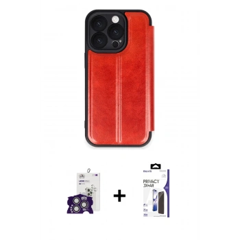 MARSİLYAN™- iPhone 16 Pro Max Kılıf Zirve Yansıma Serisi - Siyah Bilvis 3X AR Hayalet Cam Ekran Koruyucu + Bilvis Titan Kamera Lens - GS