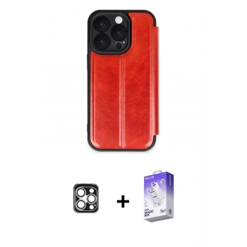 MARSİLYAN™- iPhone 16 Pro Max Kılıf Zirve Yansıma Serisi - Siyah Bilvis 5in1 3D Magic Cam Ekran Koruyucu + PVD Metal Kamera Lens - GS
