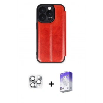 MARSİLYAN™- iPhone 16 Pro Max Kılıf Zirve Yansıma Serisi - Siyah Bilvis 5in1 3D Magic Cam Ekran Koruyucu + Pers Alüminyum Kamera Lens - GS